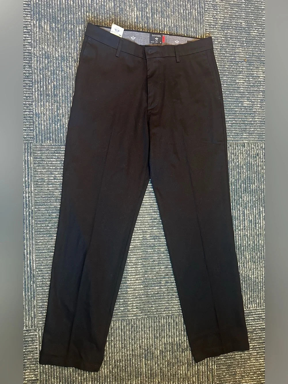 Men’s Dockers Pants 34x34 Black Straight Signature Khakis NWT $49.99 Classic Fit